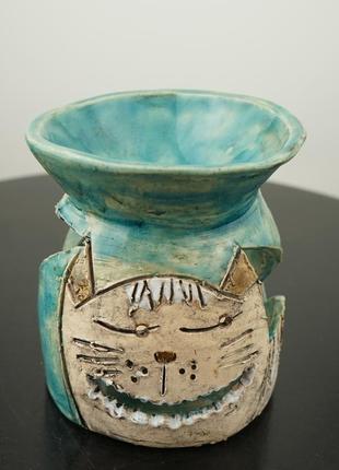 Аромалампа кіт кераміка aroma lamp cat ceramics4 фото