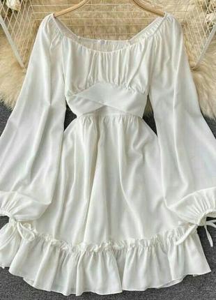 Біла ніжна сукня1 фото