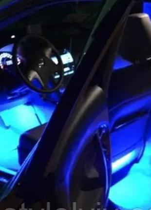 Стрічка led rgb підсвітка салону автомобіля під ноги подсветка салона2 фото