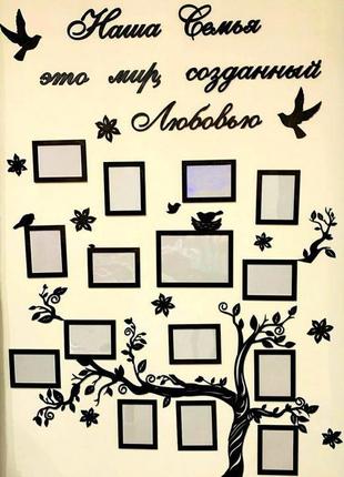 Сімейне дерево "наша сім'я це світ, створений любов'ю" 170х150 см1 фото