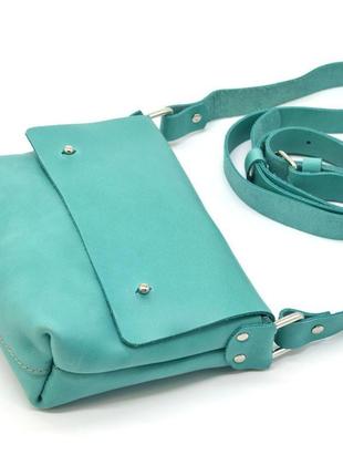 Жіноча невелика сумка через плече tarwa rkl-8077-3md блакитна сумочка з клапаном і внутрішньою кишенею4 фото