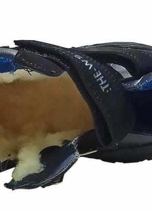 Дитячі зимові черевики для хлопчика на овчині weestep 57615дв чорний з синім. розмір 295 фото