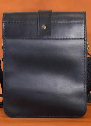 Шкіряна сумка через плече з клапаном limary lim0123ra чорна3 фото
