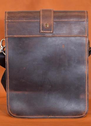 Кожаная сумка на плечо мужская с клапаном limary lim0123rb цвет хеннеси2 фото