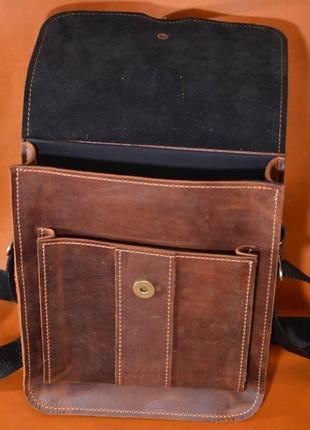 Кожаная сумка на плечо мужская с клапаном limary lim0123rb цвет хеннеси3 фото