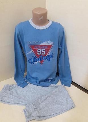 Демісезонна підліткова піжама для хлопчика туреччина кофта штани 140 146 152 158 1642 фото