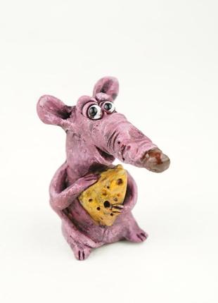 Крыса фигурка в виде крысы с сыром rat figurine1 фото