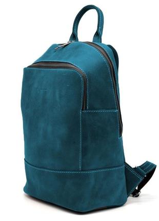 Жіночий шкіряний блакитний рюкзак tarwa rksky-2008-3md6 фото