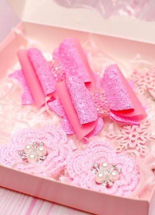 Новогодний набор украшений розовый2 фото