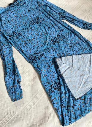 Синее платье-миди с принтом primark6 фото