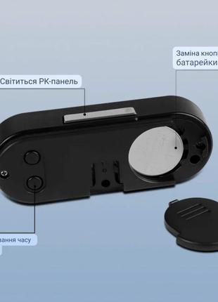 Авто міні годинник на торпеду з термометром настільний годинник7 фото