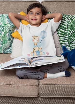Дитяча футболка з оригінальним принтом "жираф"2 фото