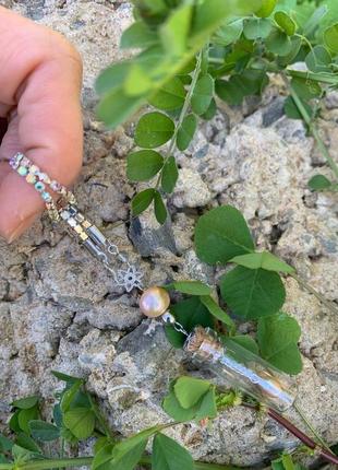 Комплект цепочка и подвеска с жемчугом ′слеза богини′3 фото