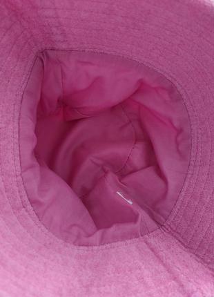 Яскраво- рожева хлопкова махрова панама3 фото