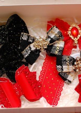 Новогодний набор украшений черно-красный5 фото