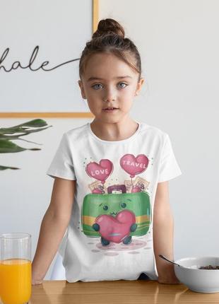 Дитяча футболка з оригінальним принтом "люблю подорожі"2 фото