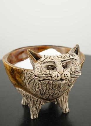 Солонка кот сувенир на кухню под соль