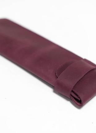 Кожаный пенал "мини" винтажная кожа цвет бордо1 фото