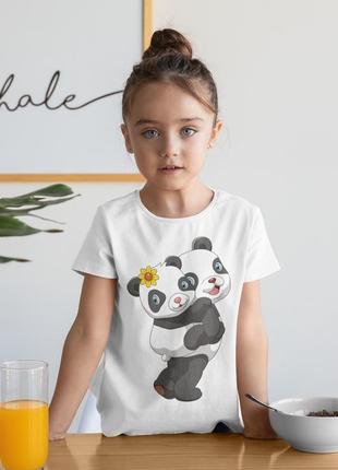Дитяча футболка з оригінальним принтом "панда та дитина"2 фото