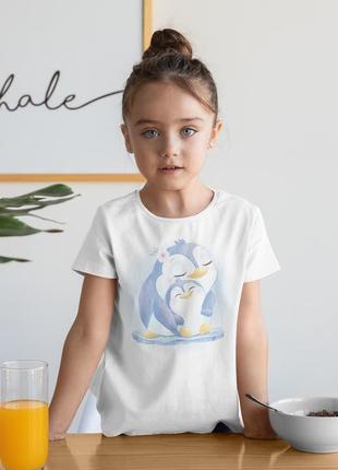 Дитяча футболка з оригінальним принтом "пінгвінчики"2 фото