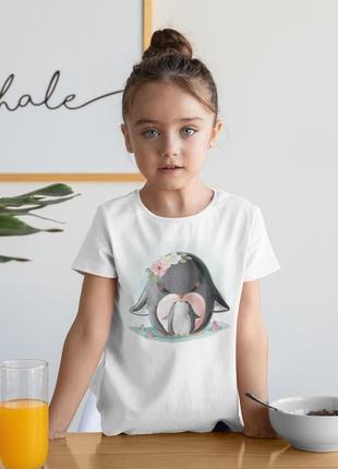 Дитяча футболка з оригінальним принтом "пінгвіни"2 фото