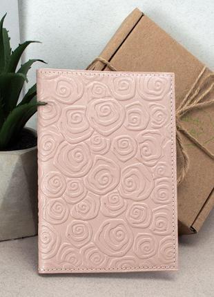 Подарочный женский набор №91: кошелек leona + обложка на паспорт (розовые цветы)8 фото