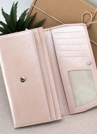 Подарочный женский набор №91: кошелек leona + обложка на паспорт (розовые цветы)4 фото