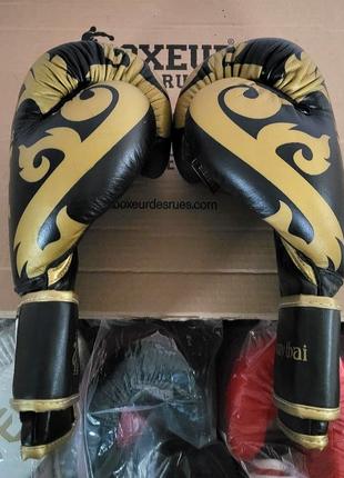 Боксерские перчатки для бокса leone 1947 muaythai 12 унций кожа3 фото