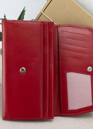 Подарочный женский набор №92: кошелек leona + обложка на паспорт + ключница (красный питон)4 фото