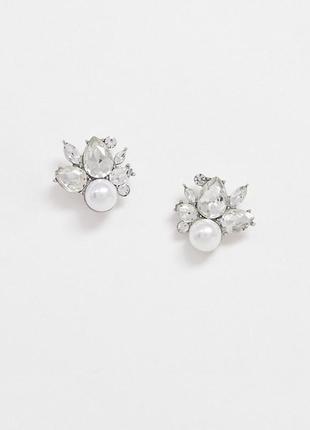 Ошатні сережки з кристалами і перлами від true decadence огригинал з сайту asos