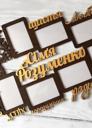 Фоторамка фамильная с деревцем и словами 70х55 см на 7 фото.