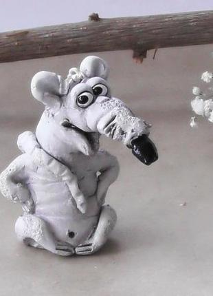 Білий пацюк криса фігурка сувенір rat figurine