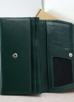 Подарочный женский набор №91: кошелек leona + обложка на паспорт (зеленый питон)4 фото