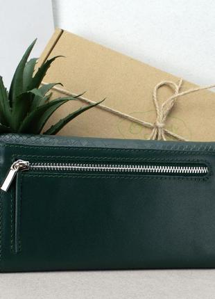 Подарочный женский набор №91: кошелек leona + обложка на паспорт (зеленый питон)5 фото