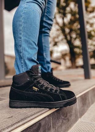 Puma suede black🆕 мужские зимние кроссовки 🆕 купить наложенный платёж