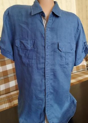 Льняная тенниска "colin,s" р.м(батальная)) бангладеш1 фото