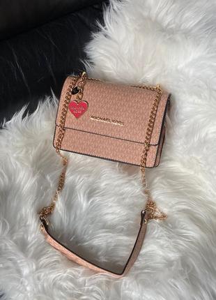 Сумка жіноча в стилі michael kors mini bag peach9 фото