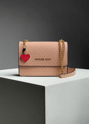 Сумка жіноча в стилі michael kors mini bag peach5 фото