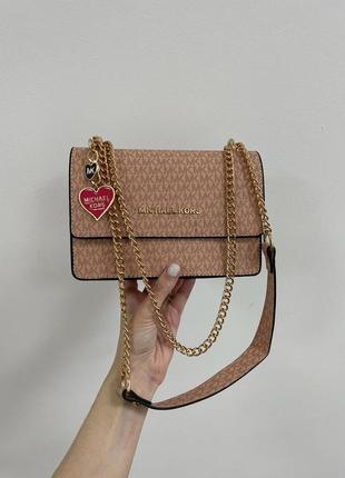 Сумка женская в стиле michael kors mini bag peach8 фото