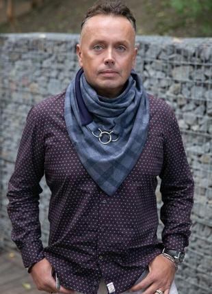 Шарф-бактус "эдинбург", шарф-снуд, большой шарф, теплый мужской шарф, подарок мужчине2 фото