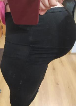 Стрейчевая черная юбка для беременных1 фото