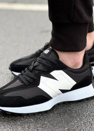 Кросівки чоловічі new balance 327 чорні з білим1 фото