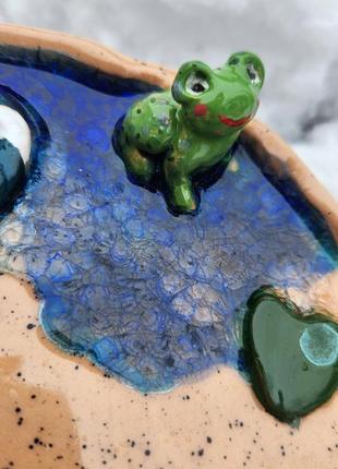 Тарілка кераміка ручної роботи жабеня5 фото
