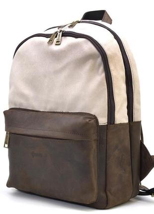 Мужcкой рюкзак кожа и канвас слоновая кость для ноутбука tarwa rcj-7273-3md