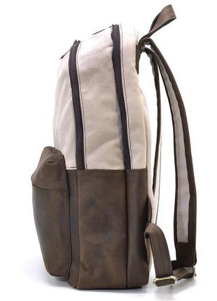 Мужcкой рюкзак кожа и канвас слоновая кость для ноутбука tarwa rcj-7273-3md3 фото