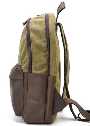 Чоловічий рюкзак шкіра та канвас хакі для ноутбука tarwa rhc-7273-3md4 фото