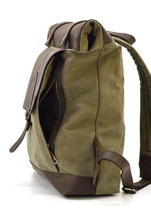 Рол-ап рюкзак із кінської шкіри та канвас tarwa roc-5191-3md7 фото
