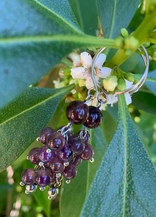 Серьги - грозди из аметиста ′гроздь винограда′3 фото