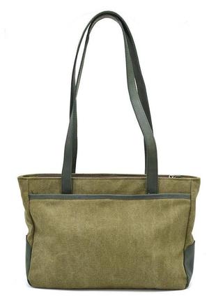 Женская сумка тоут из канвас и кожи tarwa reh-3930-3md с передними карманами3 фото