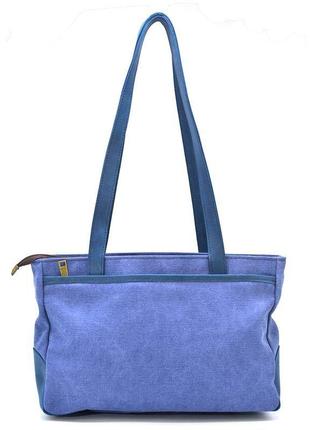 Женская сумка тоут из канвас и кожи tarwa rskyk-3930-3md с передними карманами5 фото
